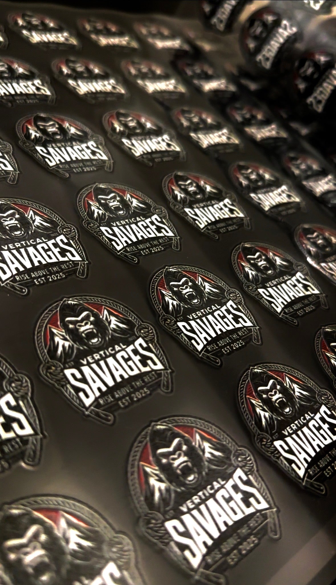 Vertical Savages Vinyl HardHat Stickers