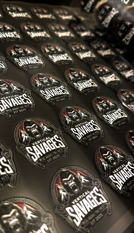 Vertical Savages Vinyl HardHat Stickers