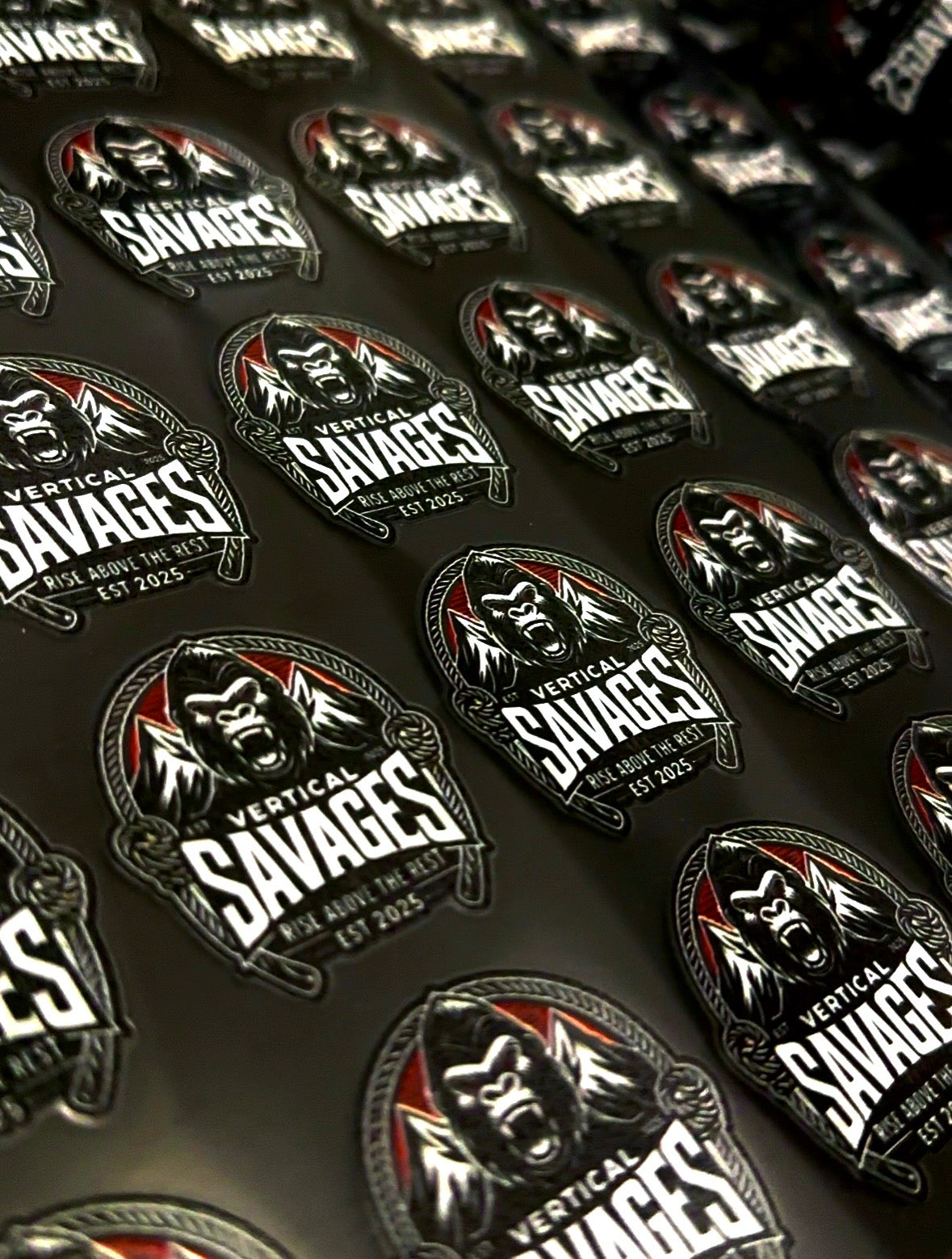 Vertical Savages Vinyl HardHat Stickers