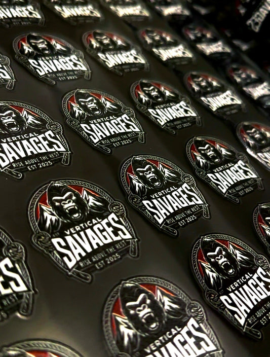 Vertical Savages Vinyl HardHat Stickers
