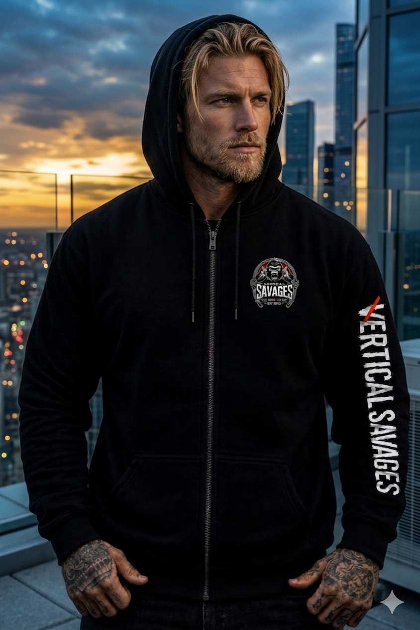 Zip Up Savage Accent Hoodie