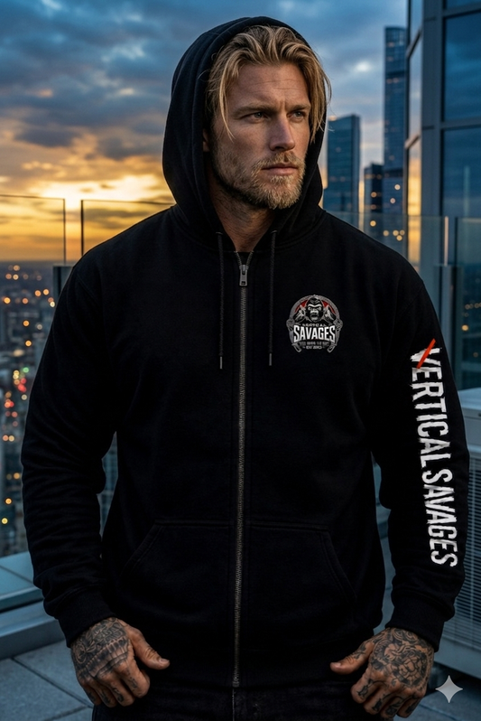 Zip Up Savage Accent Hoodie